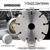 115mm Diamond Cutting Disc, Segmented Blade with 22.23mm Arbor Hole,