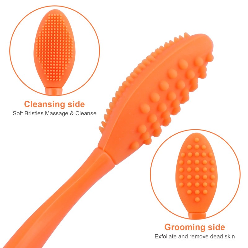 Lip Scrub Brush,Double-Sided Silicone Exfoliating Lip Brush Tool for Smoother