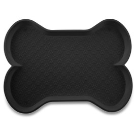Dog Food Mat Anti-Slip Dog Bowl Mats for Food and Water, Bone Shape Dog Feeding Mat Waterproof Pet Placemat Prevent Messy Spills to Floor, Hard Plastic Puppy Trays for Large Medium Small Dogs Cats