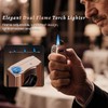 All-in-One Torch Lighter with Straight Cutter, Holder, Built-in Punch Tool,