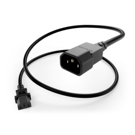 UNC PDU Power Cable C13 to C14, 1.5 Foot Black, 10 Amp - SJT 250V, UL Listed, 18AWG IEC Extension Cord, Reliable Server Rack Power Cable for PDU, UPS, Network Equipment, Data Centers