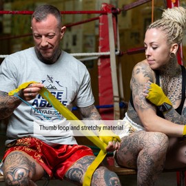 Hayabusa Boxing Hand Wraps Perfect Stretch 4.0 Mexican Style for Men and Women - 3 Pairs w/Washbag - Yellow, 180 inches