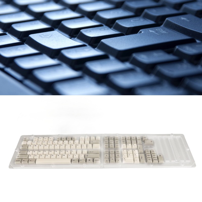 Keyboard Keycaps Retro Grey White 122 Keys PBT Theme Keycap