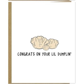 rockdoodles Congrats On Your Lil Dumplin', Funny Baby Shower Greeting Card, Gender Neutral New Parent Cards for the Pregnant Mom and Dad- Unique Punny Congratulation Cards for Expecting Parents (Little Dumplin')