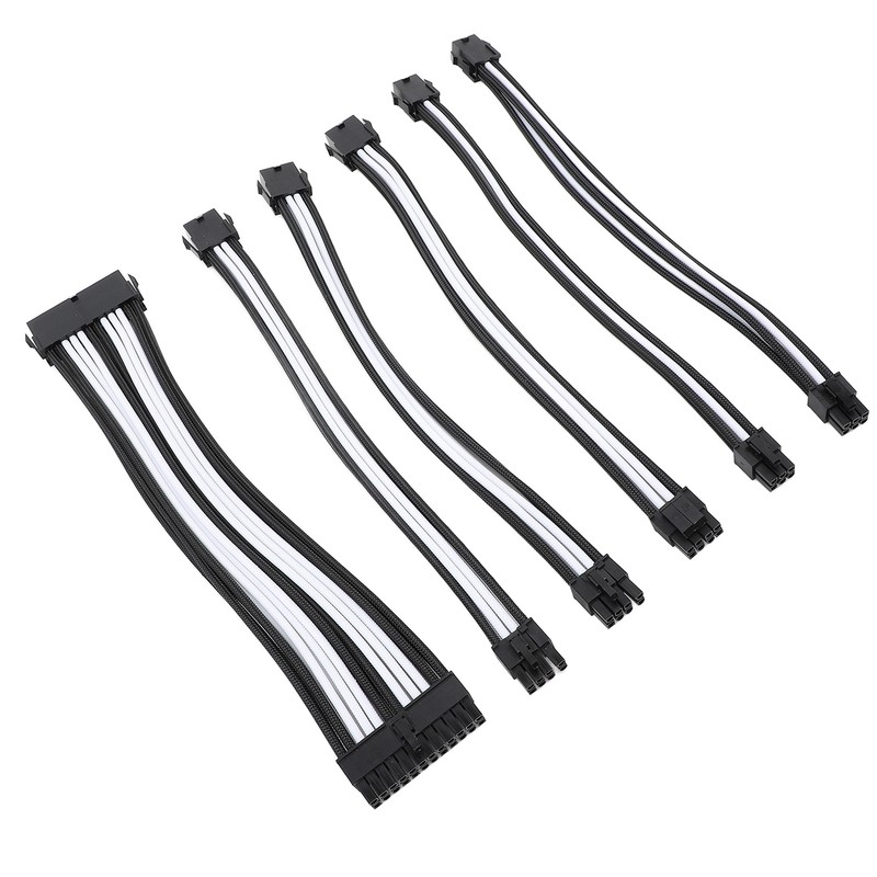6PCS PC Extension Cable Set 30cm 24 Pin Motherboard Extension