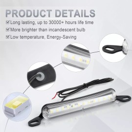 EVOTECH Xenon White License Plate Light Extremely Bright LED Assembly Fits Trailer Truck