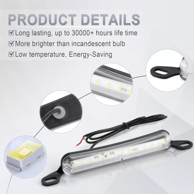 EVOTECH Xenon White License Plate Light Extremely Bright LED Assembly