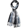 Lorenzo Cana 780521133 Men's Scarf Silver Grey Blue 100% Silk