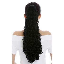 WIG ME UP - 9563B-1 Ponytail Hairpiece Extensions very long voluminous curled curls black 23inch