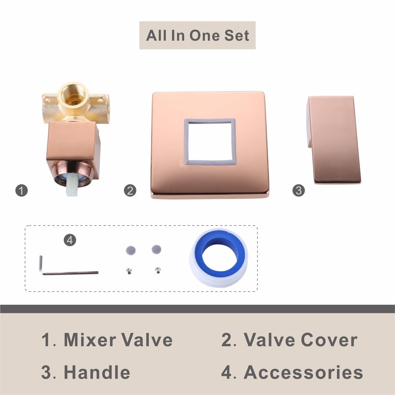 SKOWLL Shower Valves Wall Mount Single Function Shower Handle Valve