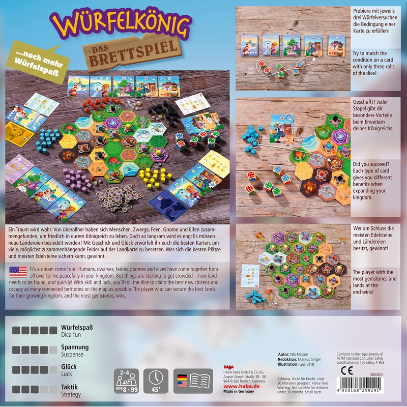 HABA 306400 – Dice King – The Board Game, Dice