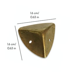 Creative Deco 8 x Corner Protectors Metal Chest Suitcase Protective Corners | 1.6 x 1.6 x 1.6 cm | Brown/Gold | Corners Perfect for All Our Boxes