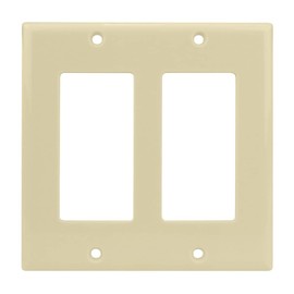 Dual-Gang Keystone Decora Style Wall Plate, Ivory