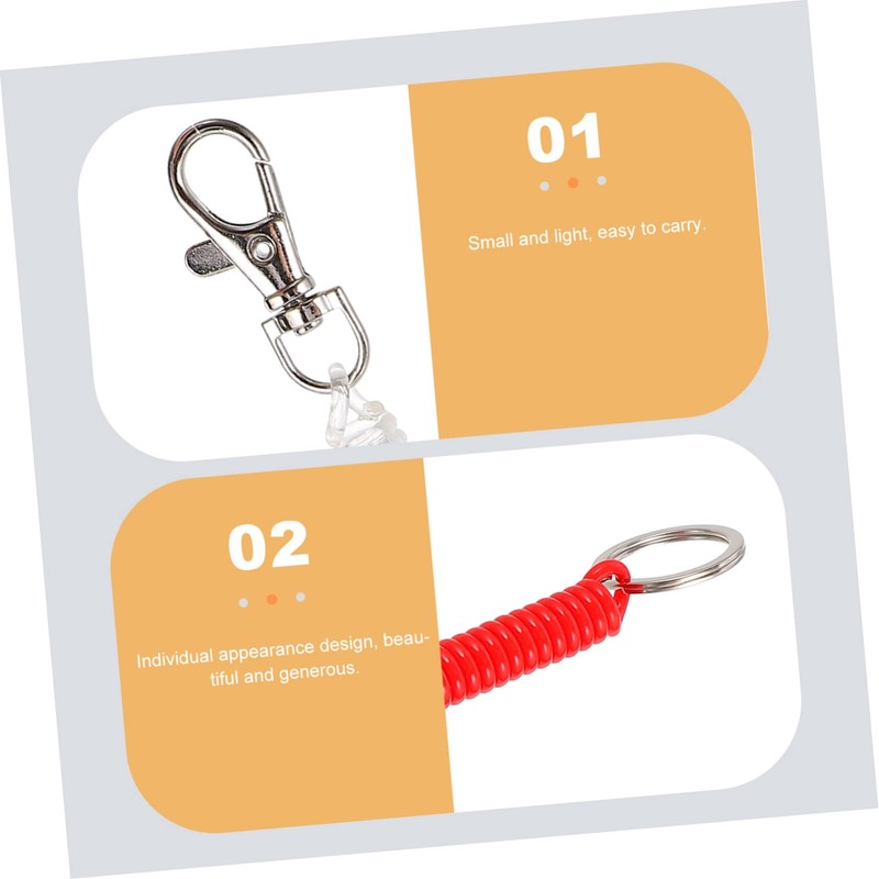 KONTONTY Keychain Loop Keychain Set 3pcs Spring Stretchy Coil Retractable