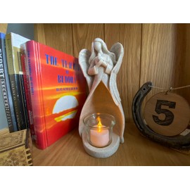 OakiWay Memorial Gifts - Angel Tealight Candle Holder Statue, Sympathy Gifts For Loss Of Loved One, W/Flickering Led Candle, Bereavement, In Memory, Grief, Funeral, Remembrance Gifts, Home Decorations