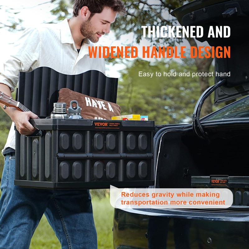 VEVOR 45L Collapsible Storage Bins with Lids 3 Packs, Stackable