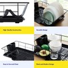 Space-Saving 3-Piece Dish Drainer Rack Set with Cutlery Holder -