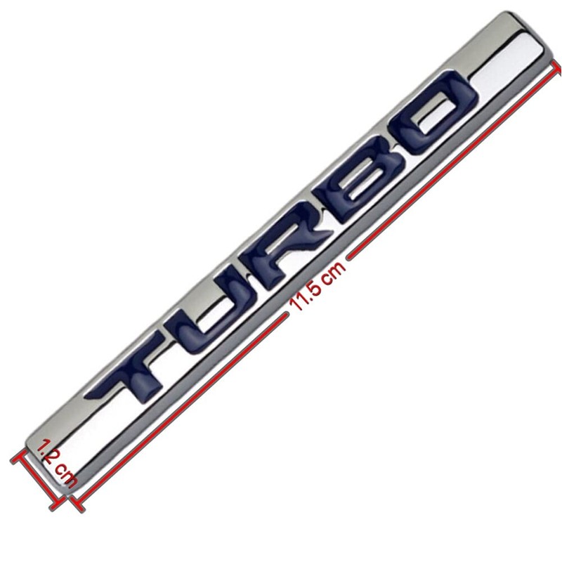 [Cat Fight] Turbo TURBO Metal Emblem Sticker Silver (Blue)