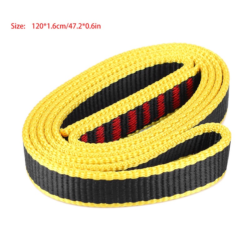 Outdoor Climbing Load Bearing Flat Belt Strap Safety Mountaineering Rope(120*1.6cm)