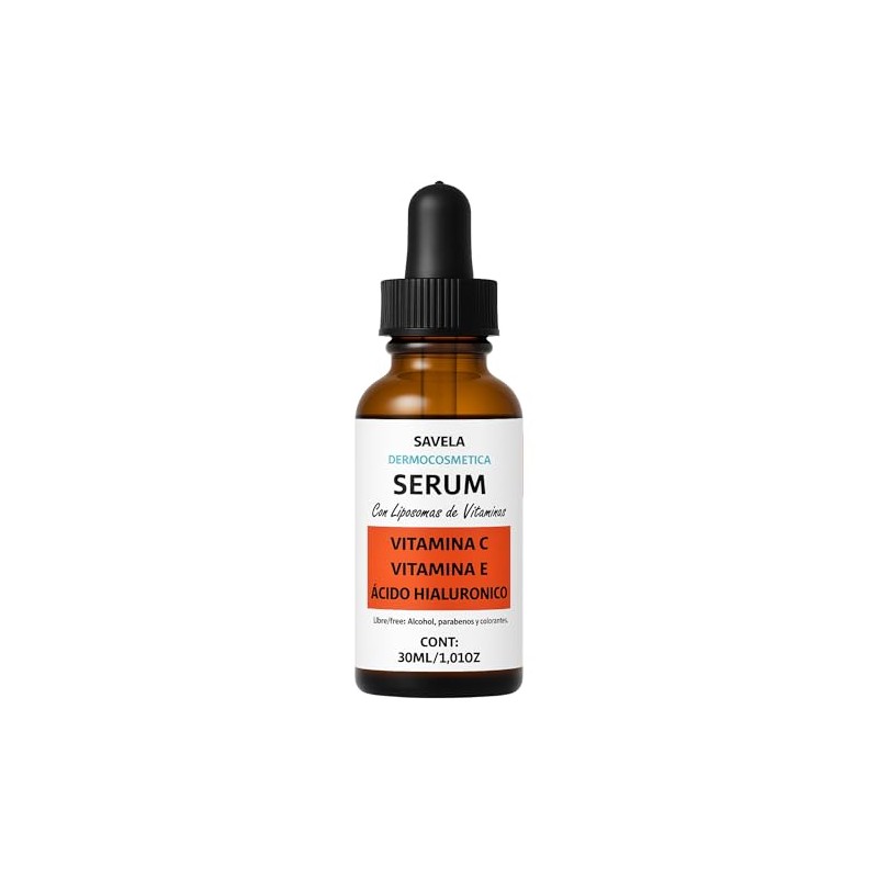 Serum con Vitamina C, E y Ácido Hialuronico 30 ml,