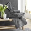 Douceur d'Intérieur 2 Face Cloths Charcoal Grey 15 x 21