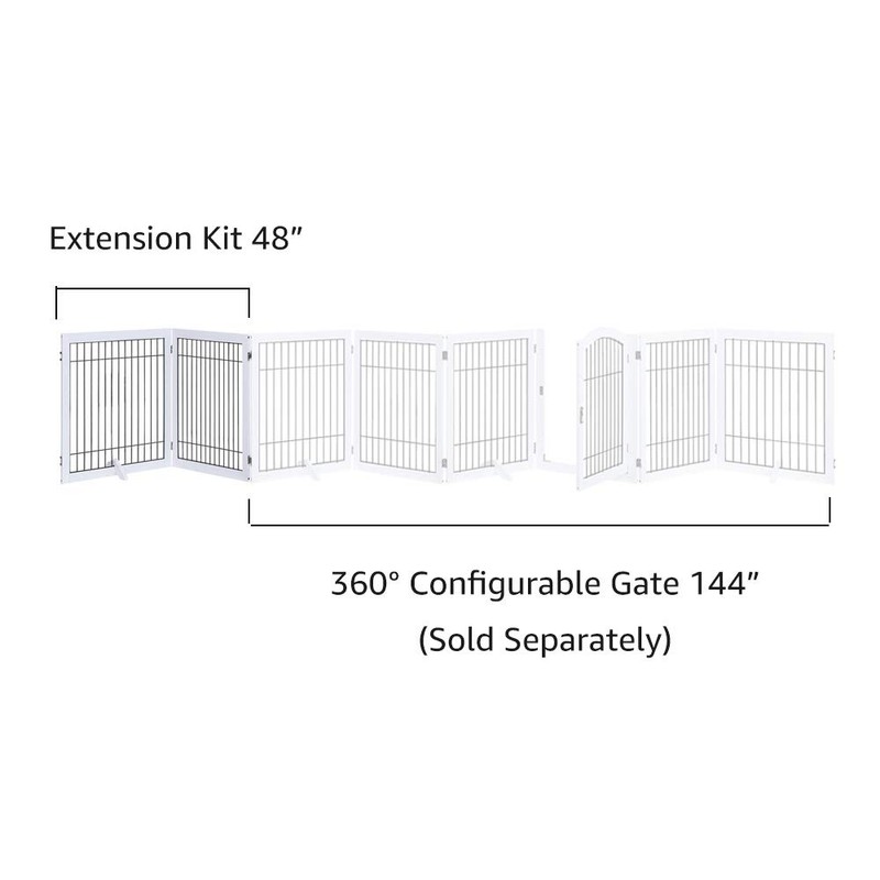 unipaws 6 Panels Extra Wide Freestanding Walk Through Dog Gate