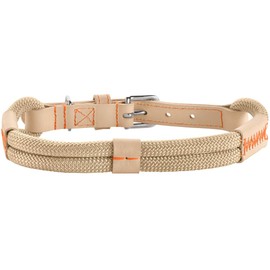 HUNTER Malia Dog Collar Colour: Dove Blue/Natural, Made of Soft Rope and Robust Leather, Lightweight, Durable, Modern & Elegant Look, Fresh Colours, Made in Germany, Size: 50