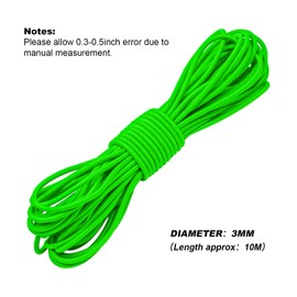 1/8" Bungee Shock Cords,32 Feet Elastic Nylon Cords Kayak Stretch String Rope for Bikes,Tie Downs,Boating,Camping,Cars,Fitness and Outdoor Enthusiasts (1/8 inch x 32 Ft, Neon Green)