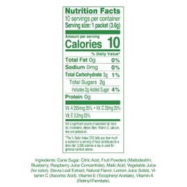 True Lemon Kids Blue Raspberry - Hydration for Kids - No Preservatives, No Artificial Flavors, No Artificial Sweeteners - Low Sugar Water Flavoring - Drink Mix for Kids - Kids Juice Powdered Drink Mix 10 count(pack of 1)