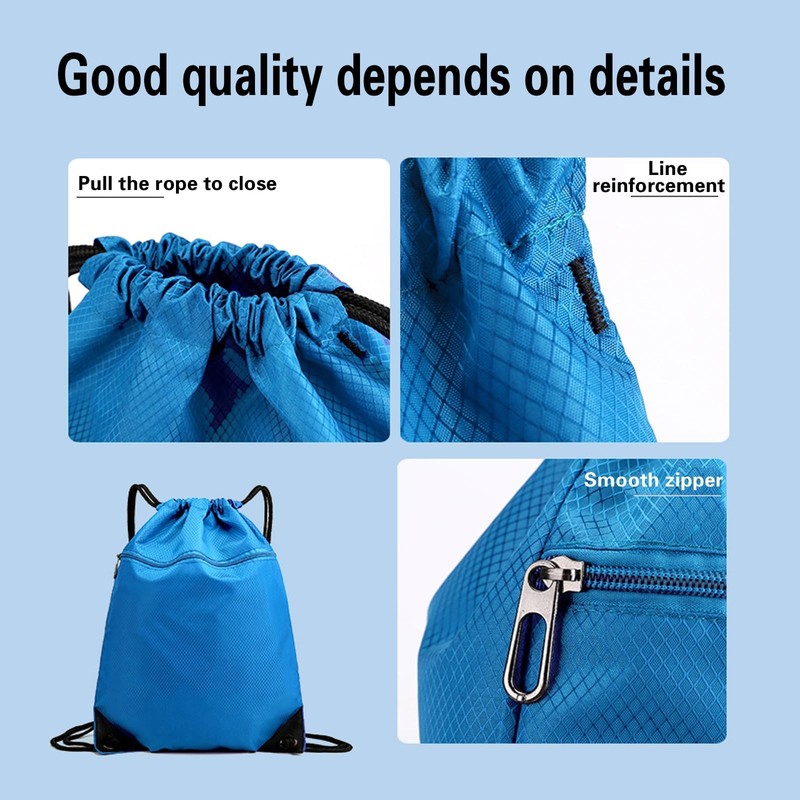 Waterproof Drawstring Backpack - Durable Gym Sackpack for Sports, Hiking,