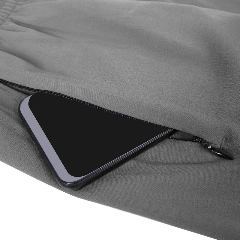 Men's Quick-Drying Sports Shorts with Zip Pockets, grey, m