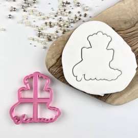 LissieLou Birthday Princess Cookie Cutter Happy Birthday Icing Stamp Fondant Embosser - Pink
