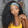 Human Hair Wig with Headband 16 Inch No Lace Headband