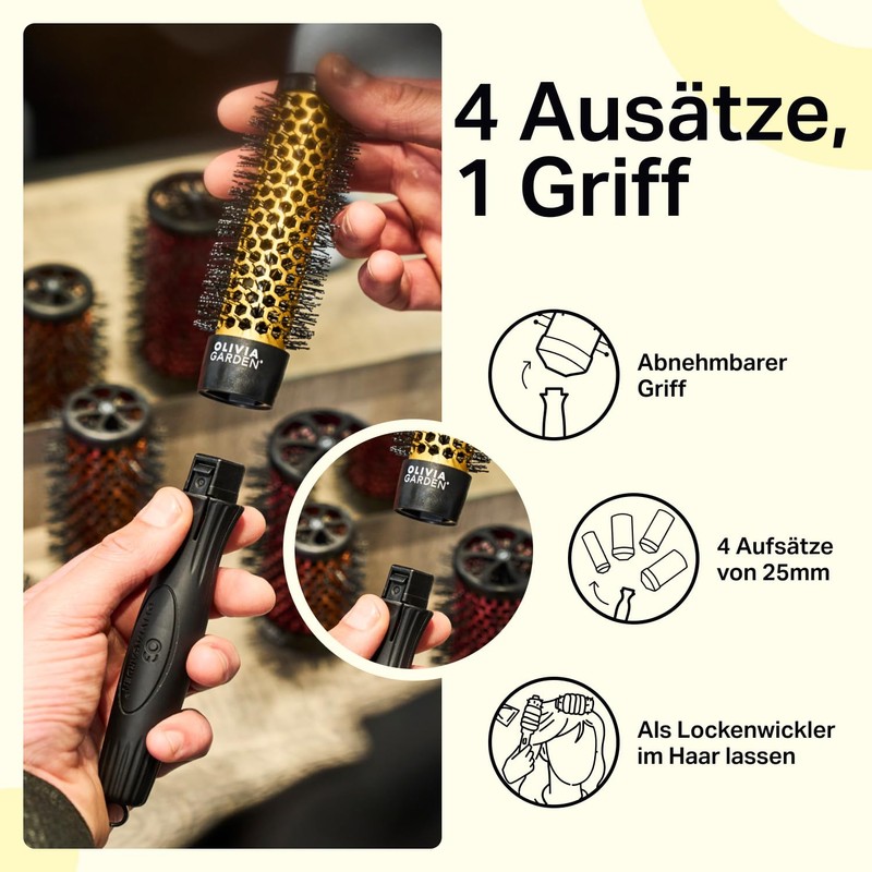 Olivia Garden Multibrush Curlers Kit - 4 Attachments & 1