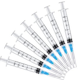 100 Pack 3ml with 23Ga Disposable Plastic Measuring Lab Supplies, Individually Sealed Wrapped