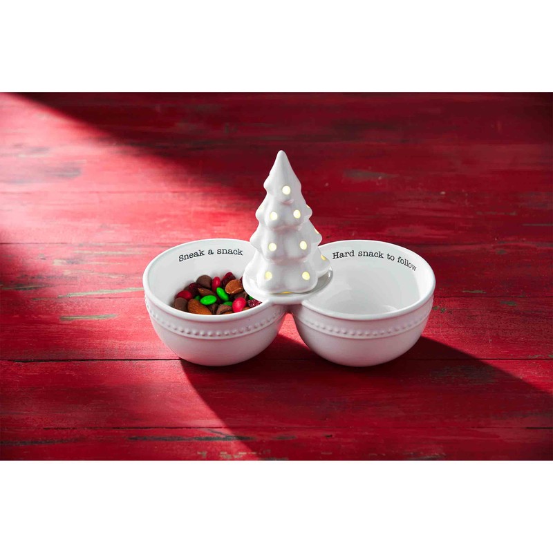 Mud Pie Circa Double Dip Bowl, White, 4 1/2" x