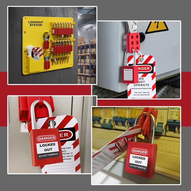 HiLKCO Lockout Tagout Station,Lock Out Tag Out Kits Electrical Industrial