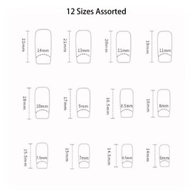 24pcs Short Square False Nails French Tip Stick on Nails Black Press on Nails with Gold Sequins, Removable Glue-on Nails Fake Nails Women Girls Nail Art Accessories