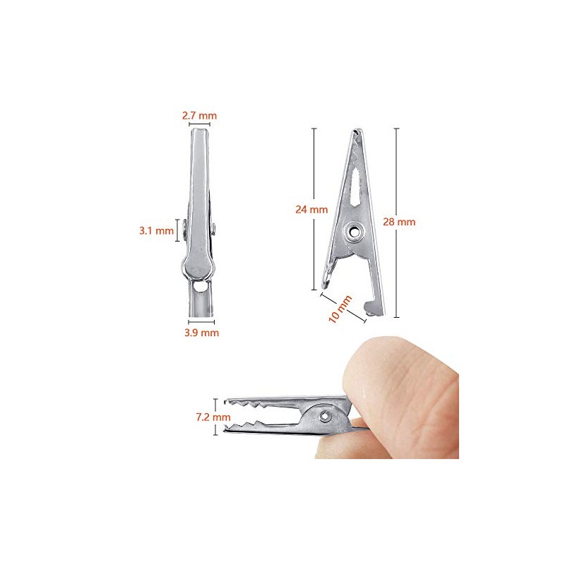HONGYUTAI (Pack of 100pcs) 28mm Mini Metal Alligator Clip