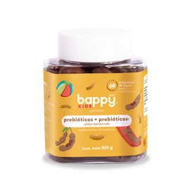 Botella de 60 gomitas Bappy Prebióticos + Probióticos sabor tamarindo
