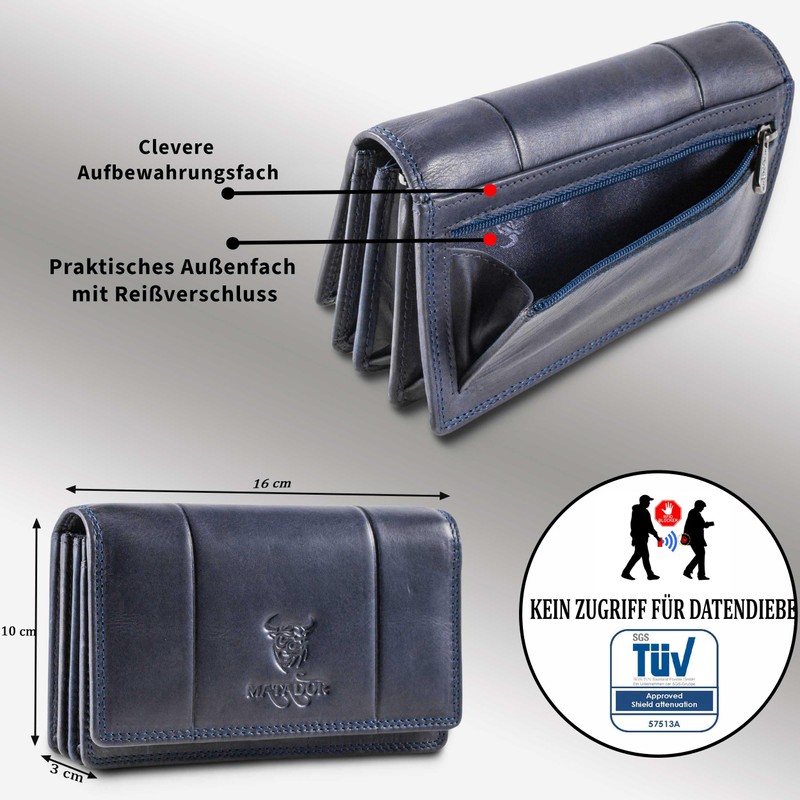 MATADOR Venedig Women's Leather Purse Medium Size with Elegant Gift
