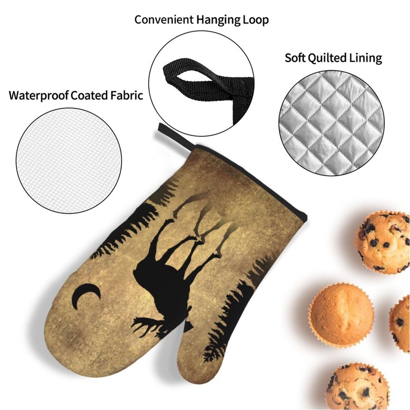 LONSANT Rustic Elk Moose Deer Forest Pine Tree Moon Design