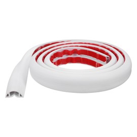 HARFINGTON 6ft Cord Cover Floor W0.71 x H0.39 Inner Channel PVC Hide Extension Cable Floor Wire Hider Wire Covers Protector for Prevent Cable Trips Cables Management, White
