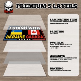 I Stand with Ukraine Canada | Bumper Sticker or Car Magnet | Canada Ukraine Flag Magnetic Bumper Sticker for Trucks Vans Cars [7.5x3.75]