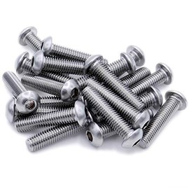 M5 (5mm x 22mm) Hex Socket Button Machine Screw (Bolt) - Stainless Steel (A2) (Pack of 20)