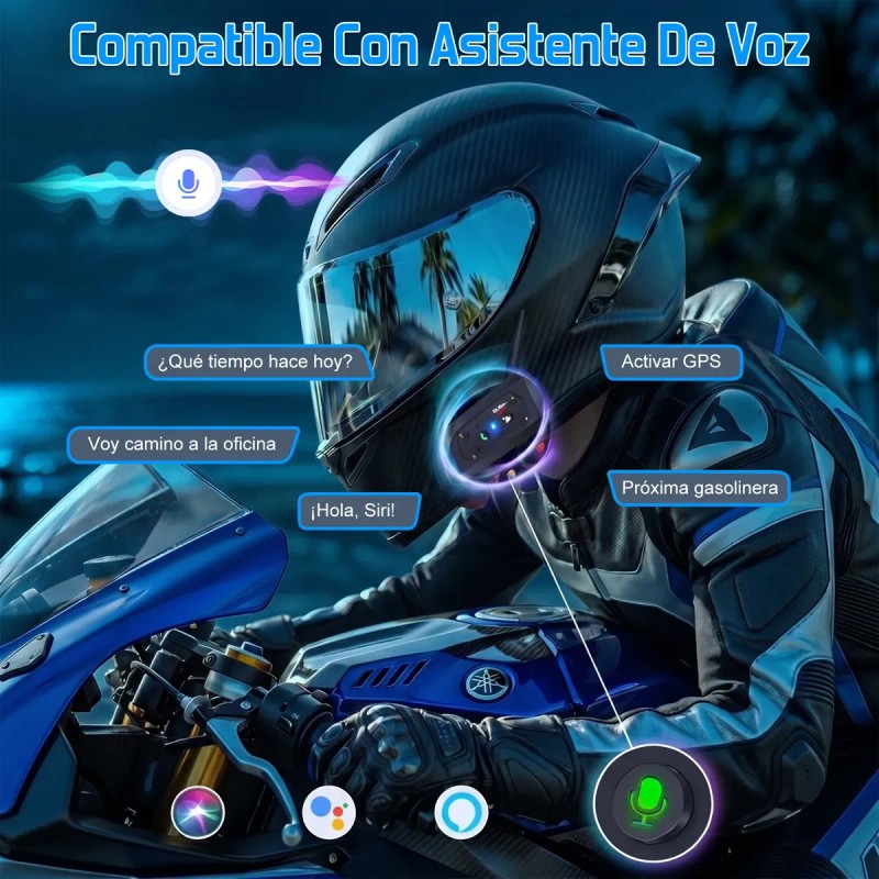 Intercomunicadores Para Cascos De Moto V6 Plus, 2 Unidades