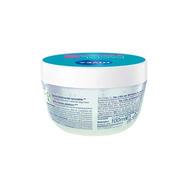 Gel Facial Nivea Cuidado Facial Con Ácido Hialurónico 100ml