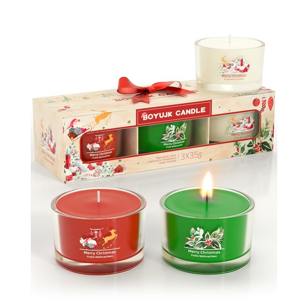 Christmas Candles, BOYUJK Christmas Candles Gifts for Women, Christmas Scented