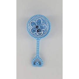 12X Baby Shower Favors Party Decoration It's a Girl & It's a Boy Mini Rattles (Blue Mini Rattle)
