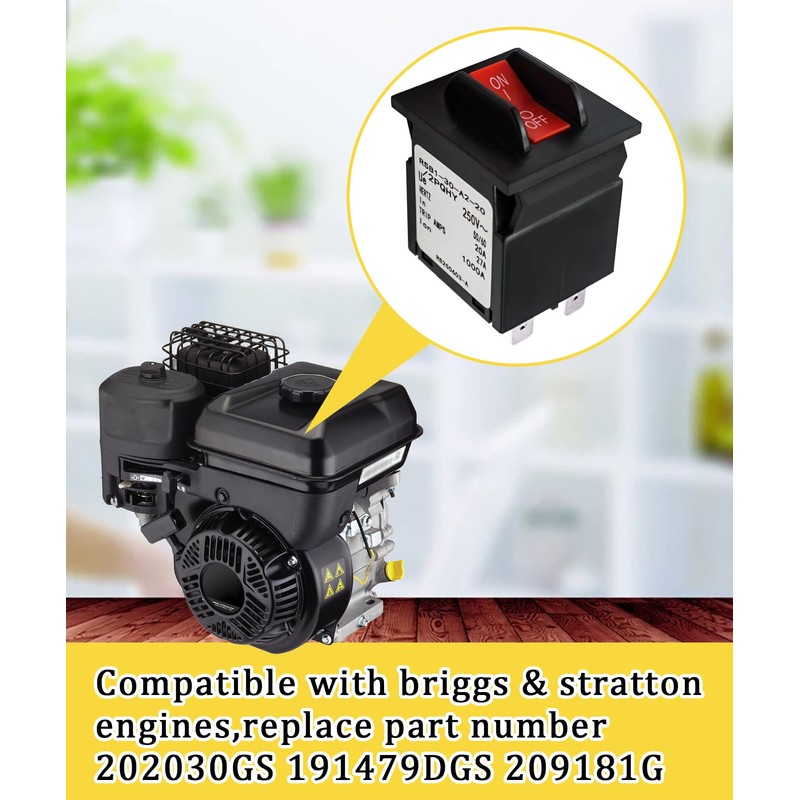 Generator Circuit Breaker 20 AMP Compatible with Briggs & Stratton,Replace